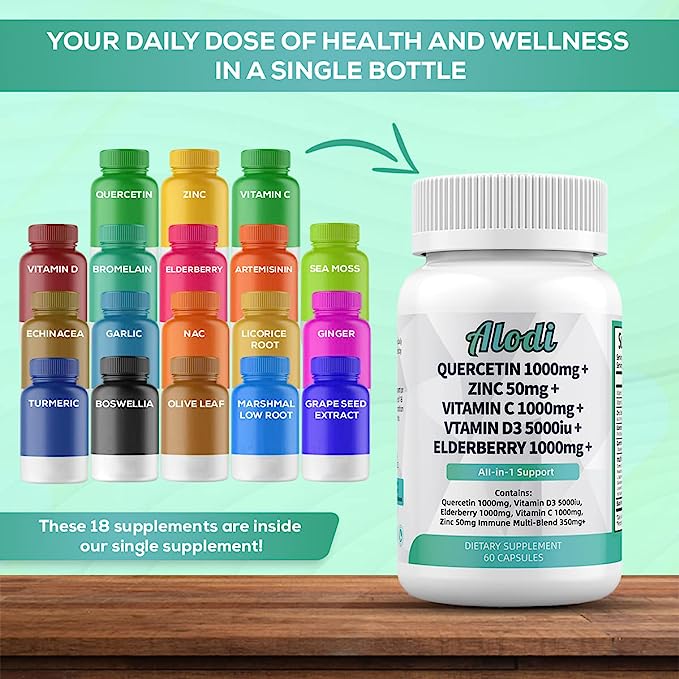 Advanced Super Immune Booster - Quercetin, Zinc, Vitamin C+D, Elderberry, & Sea Moss Blend